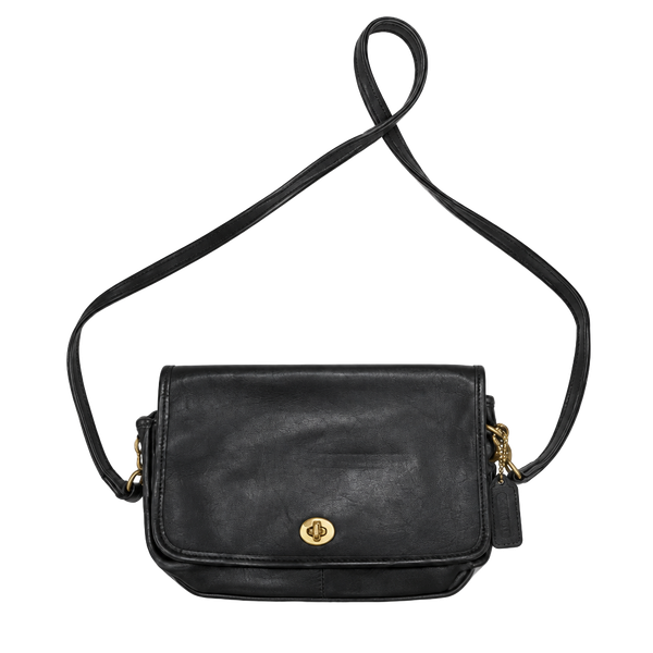Coach Vintage Black Leather Convertible Crossbody Bag