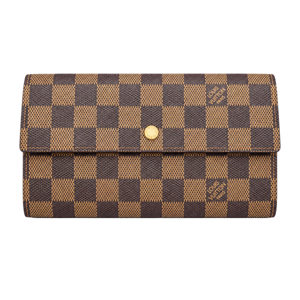 Louis Vuitton Damier Ebene Sarah Wallet Brown Canvas