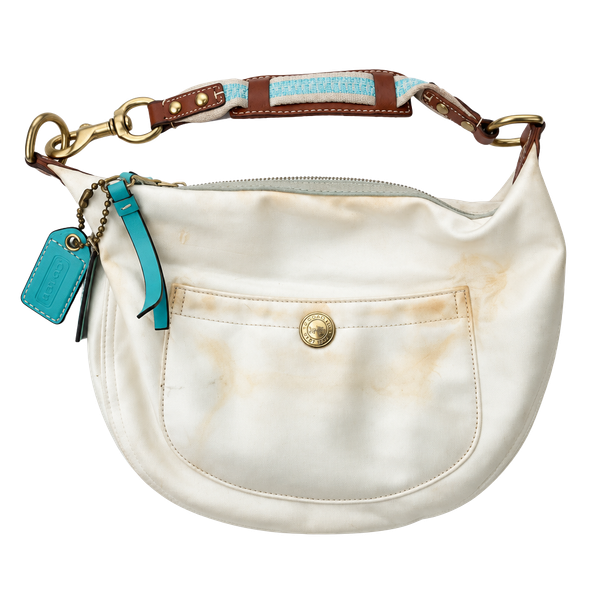 Coach Hamptons Ivory Satin Hobo Shoulder Bag NM050-116