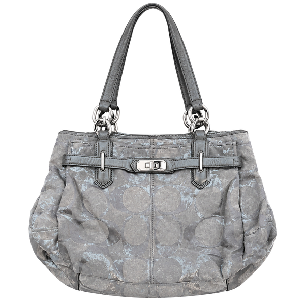 Coach Chelsea Jayden Carryall Pewter Metallic Signature C Shoulder Bag
