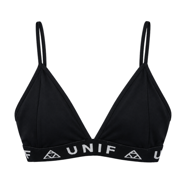 UNIF Badsport Black Logo Bra Bralette