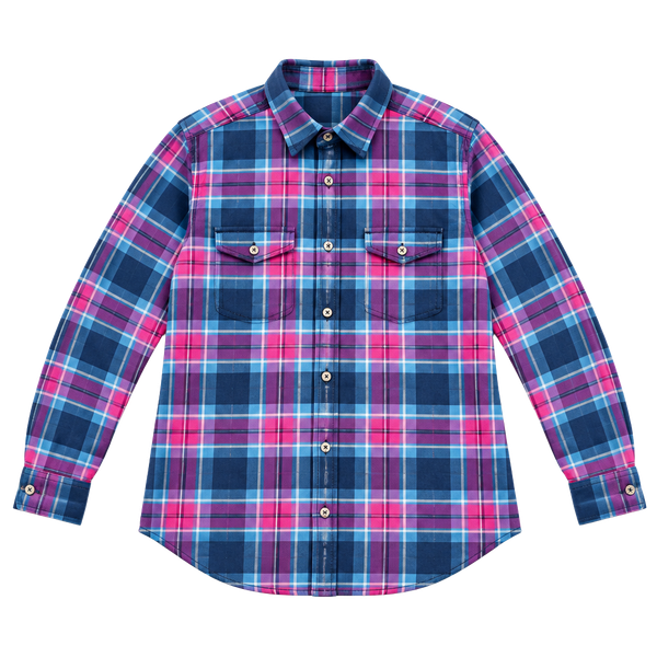 Abercrombie Kids Plaid Flannel Shirt Size M Blue Pink