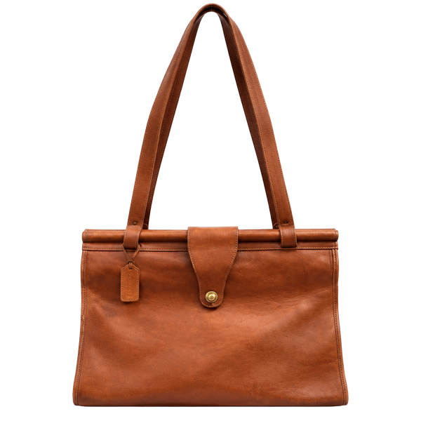 Vintage Coach Weston Shopper Tote Bag British Tan Leather