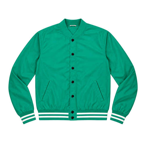 Love 21 Bomber Jacket Size M Teal Green Nylon Snap Front Varsity