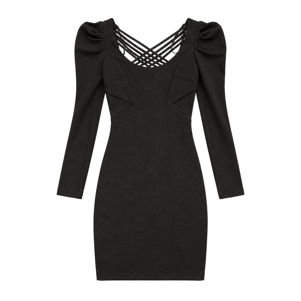 bebe Black Long Sleeve Bodycon Dress Size XS Cutout Party