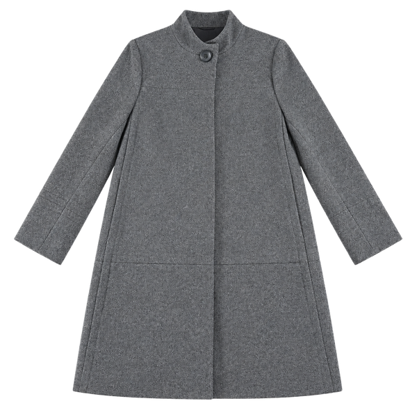 Jones New York Wool Blend Coat Size 6 Gray Stand Collar Winter Overcoat