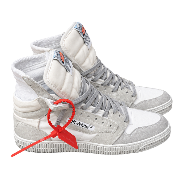 Off-White Off-Court 3.0 High White Silver Glitter Sneakers