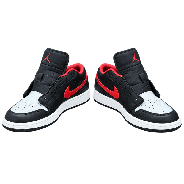 Air Jordan 1 Low GS Size 5Y White Toe Black Fire Red Sneakers