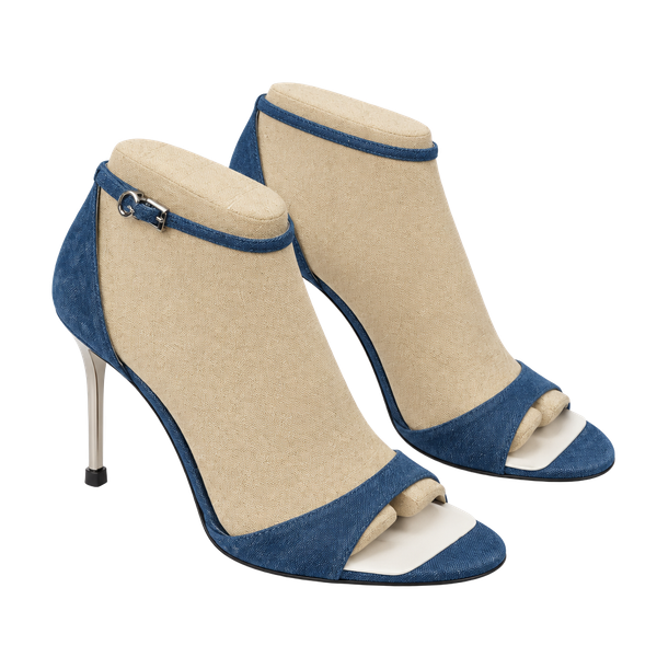 Guess Seena2 Size 8M Blue Suede Ankle Strap Stiletto Heels