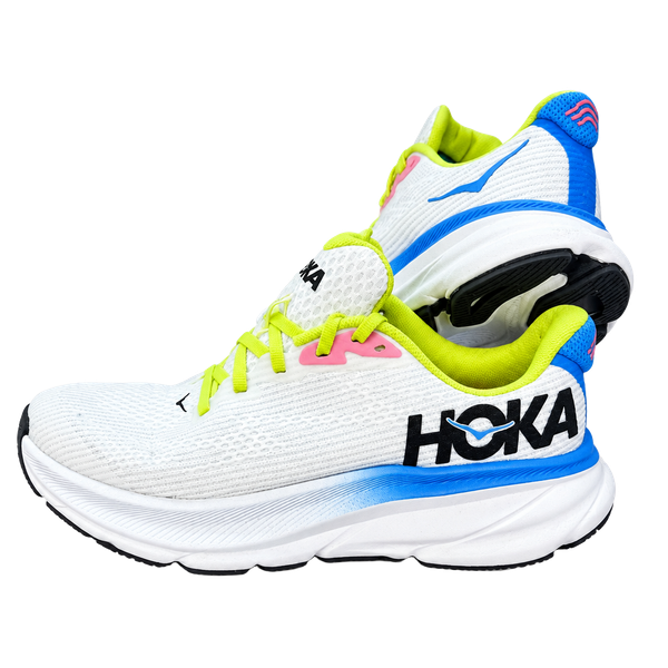 HOKA Clifton 9 Youth Size 4.5MD White Virtual Blue