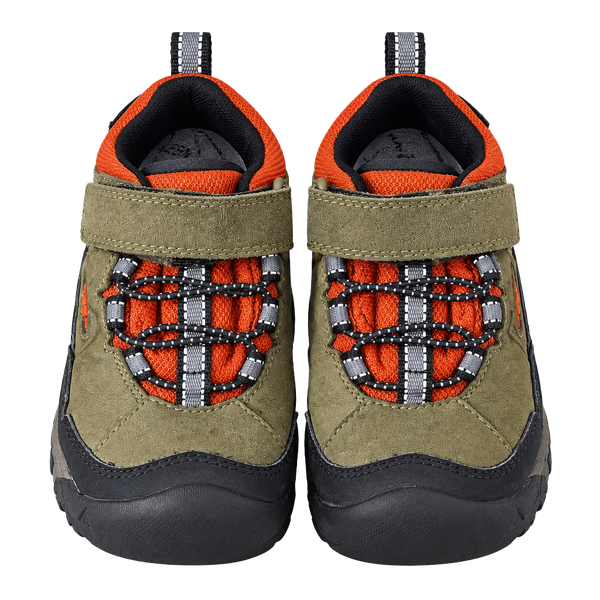 Keen Kids Jasper II Size 8 Olive Green Orange Waterproof Hiking Shoes