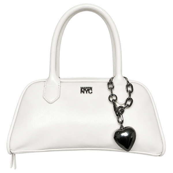 Madden NYC East West Bowler Bag White Heart Charm