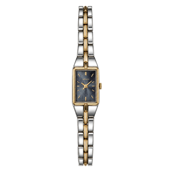 Seiko Vintage Two-Tone Rectangular Watch Crack on Screen