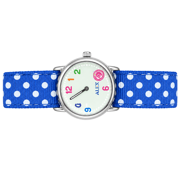 Alex Kids Watch Blue Polka Dot Band Analog