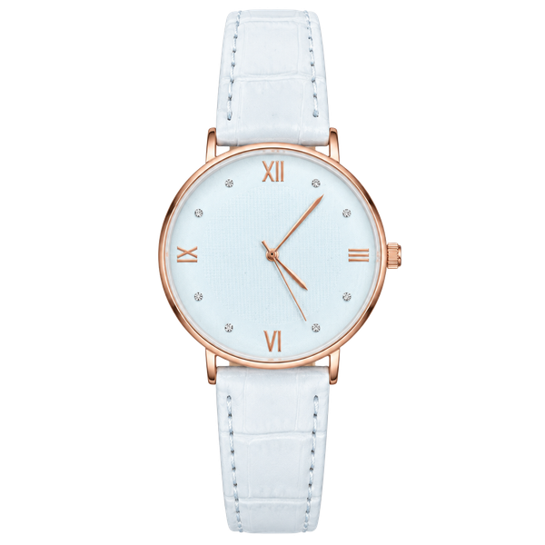 Unbranded White Leather Strap Watch with Roman Numerals