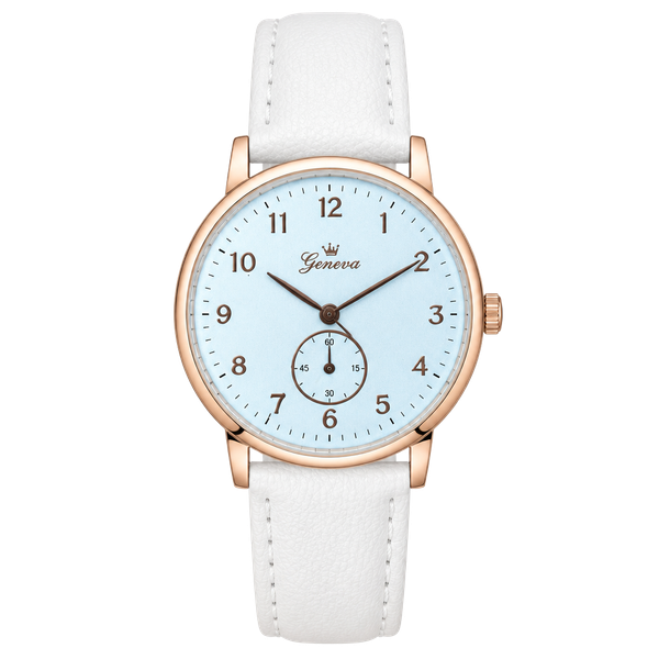 Julian Caff Watch White Leather Quartz
