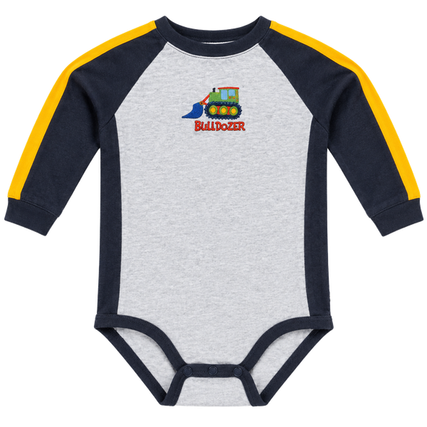 Okie Dokie Bulldozer Bodysuit Size 24 Months Gray Navy