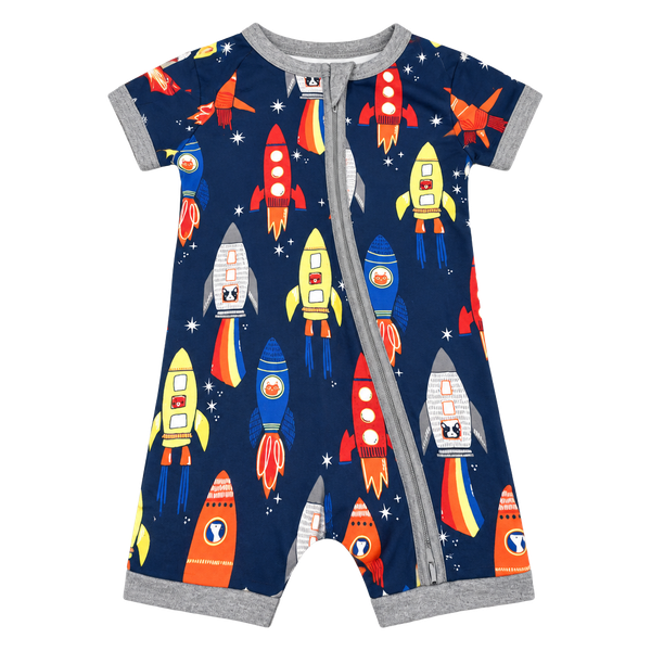 HTF RETIRED Navy Space Explorer Shorty Zippy Little Sleepies 6-12m EUC