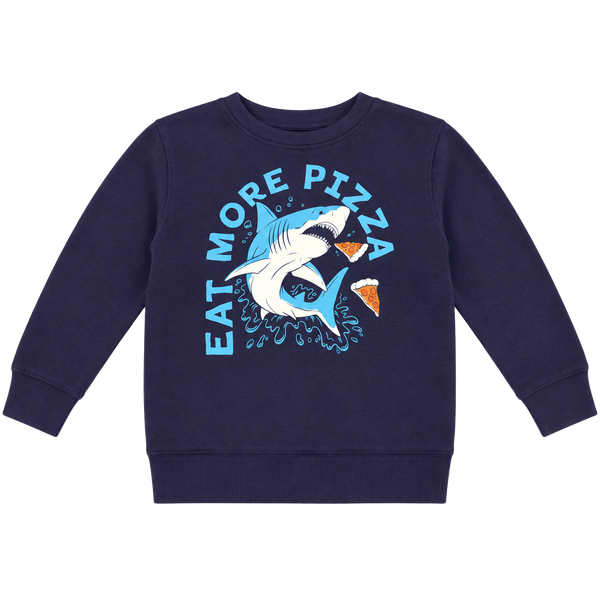 Jumping Beans Shark Eat More Pizza Sweatshirt Size 5 Navy Blue (Youth) 