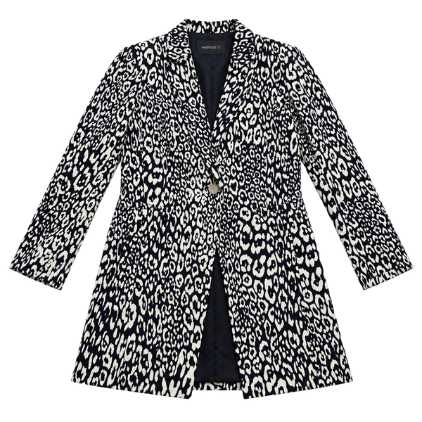 Lafayette 148 New York Leopard Blazer Size 6 Black White Animal Print