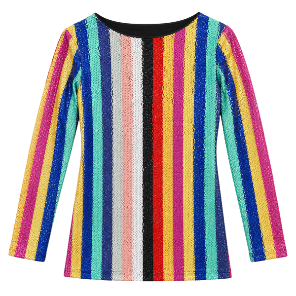 Mestiza New York Sequin Dress Size 2 Rainbow Striped Mini Shift Cocktail