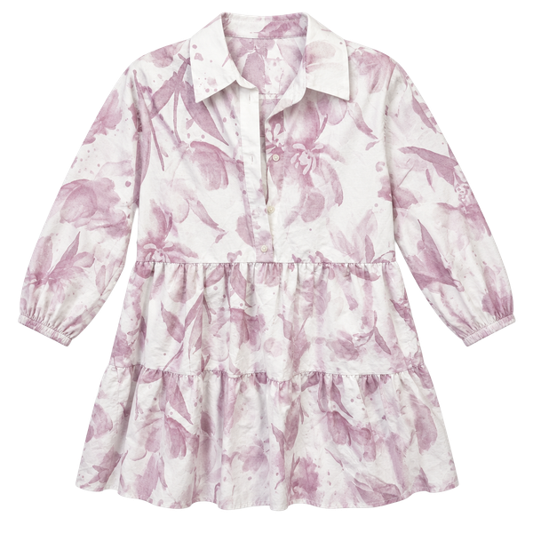Maeve The Bettina Shirt Dress Size S Pink Floral Tiered Mini