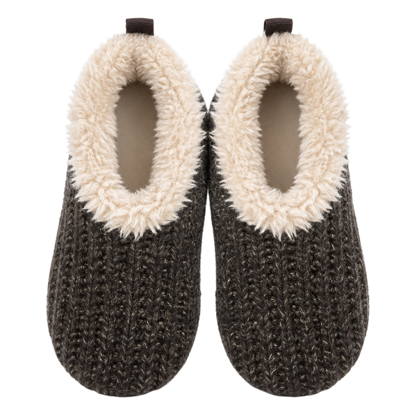 Baby Gap Knit Bootie Slippers Size 2 (3-6m) Charcoal Grey Faux Fur