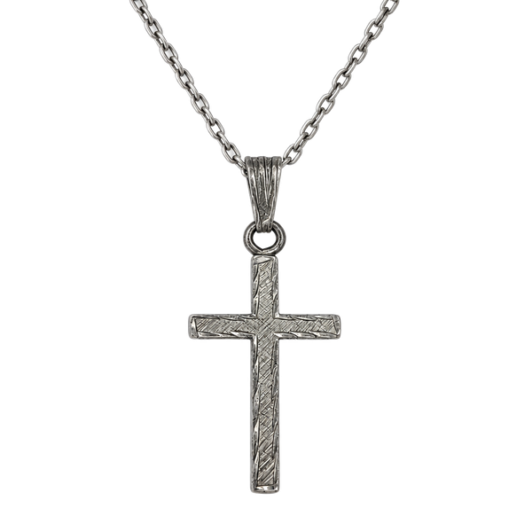 Vintage Sterling Silver Cross Pendant  And 17" Necklace