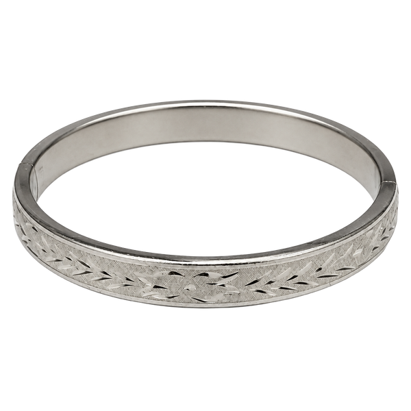 Vintage Crafmere Sterling Silver Etched Bangle Bracelet