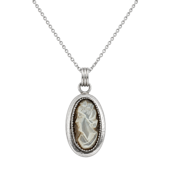 Vintage Sterling Silver Sarah Coventry Cameo Pendant And Necklace