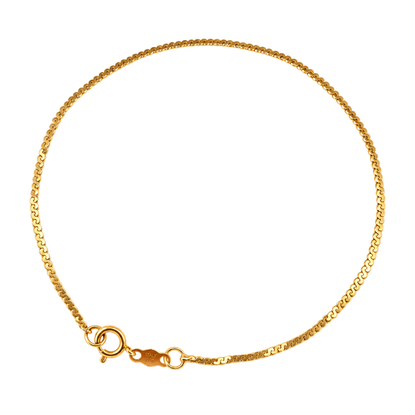 14k Yellow Gold s link Chain bracelet with Spring Ring Clasp 