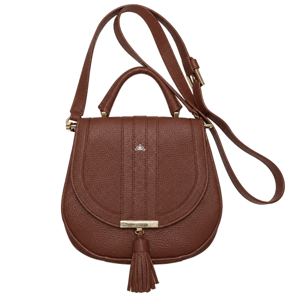 DeMellier Brown Leather Tassel Saddle Bag