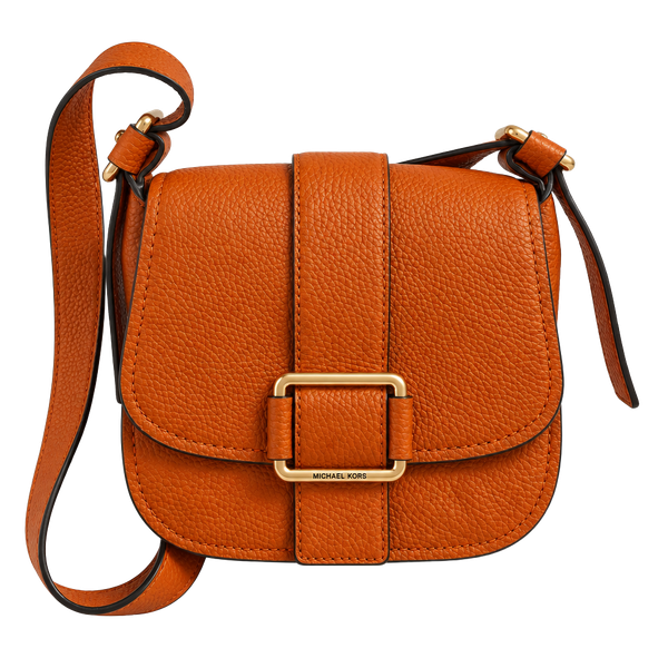 Michael Kors Maxine Leather Orange Saddle Bag