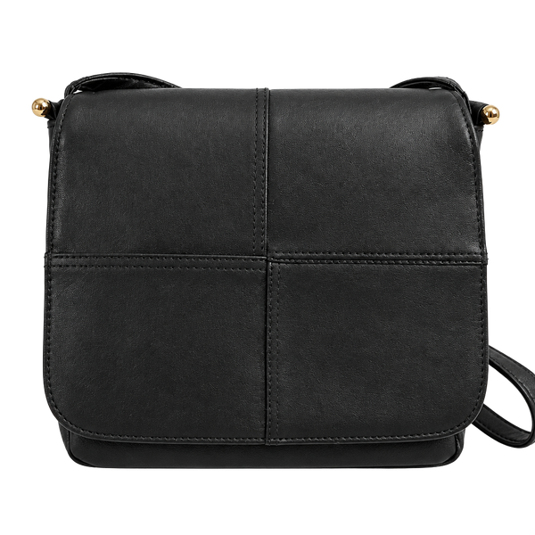 Toni Black Leather Crossbody Bag