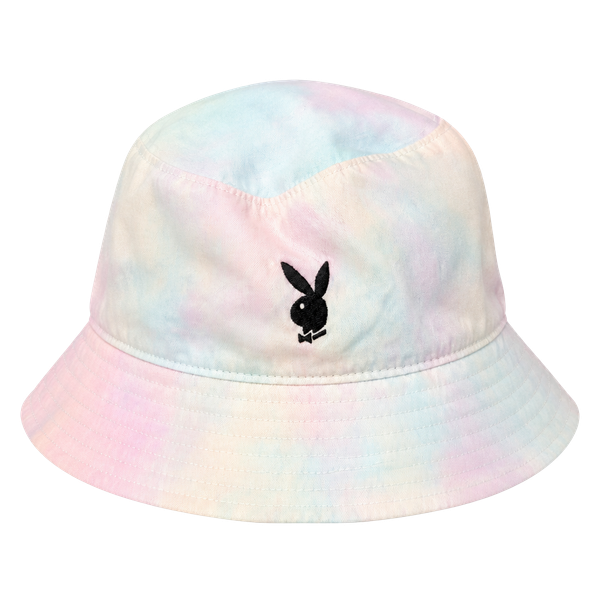 Playboy Tie Dye Bucket Hat Pastel Rainbow Embroidered Bunny Logo