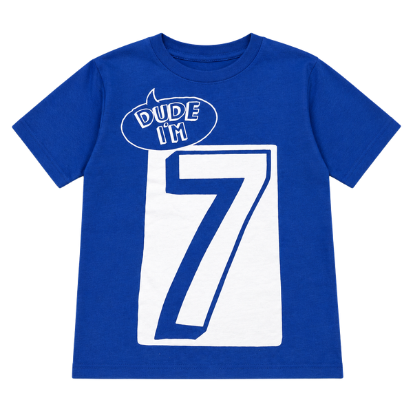 The Children's Place Graphic Tee Size 7/8 Blue Dude I'm 7