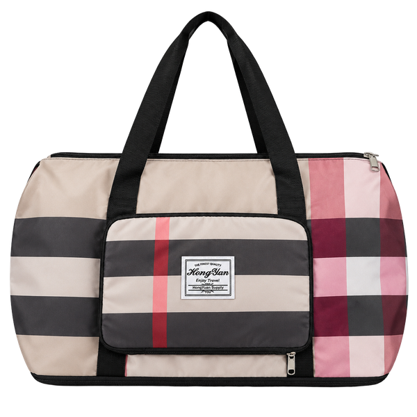 Hong Yan Travel Duffel Bag Plaid Weekender Tote