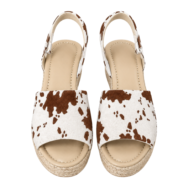 Pierre Dumas Espadrille Wedge Size 7 Cow Print