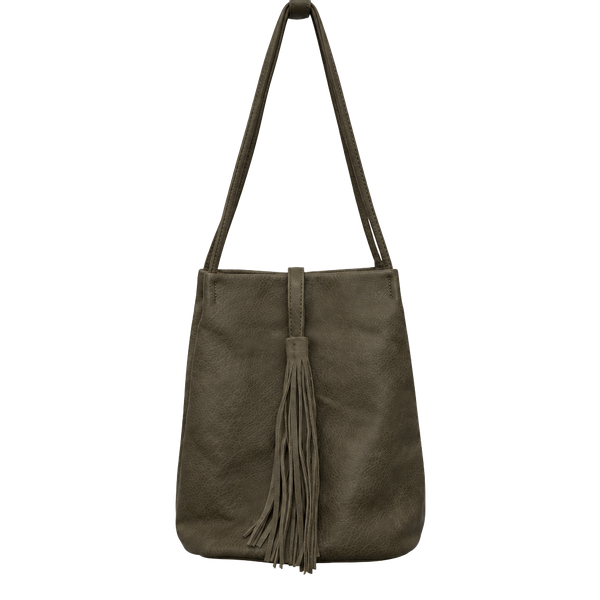 Street Level Tassel Shoulder Bag Taupe
