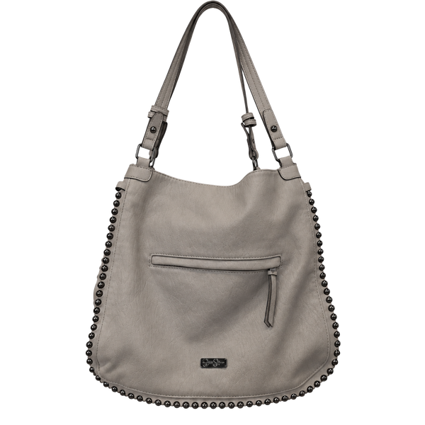 Jessica Simpson Studded Hobo Bag Off White Faux Leather