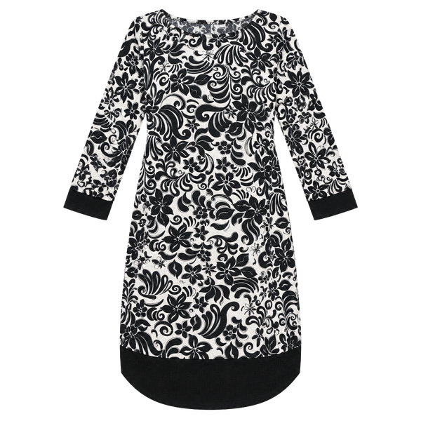 Blu Sage Floral Print Dress Size M Black White