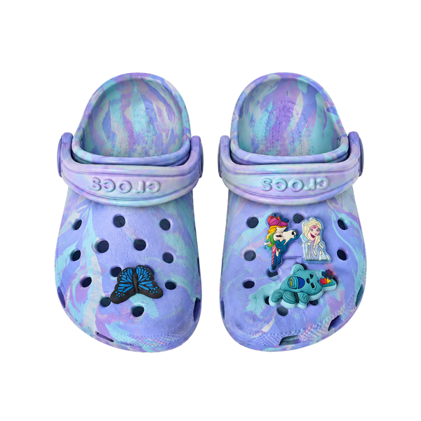 Crocs Classic Marbled Clog Size C11 Kids Purple Multi