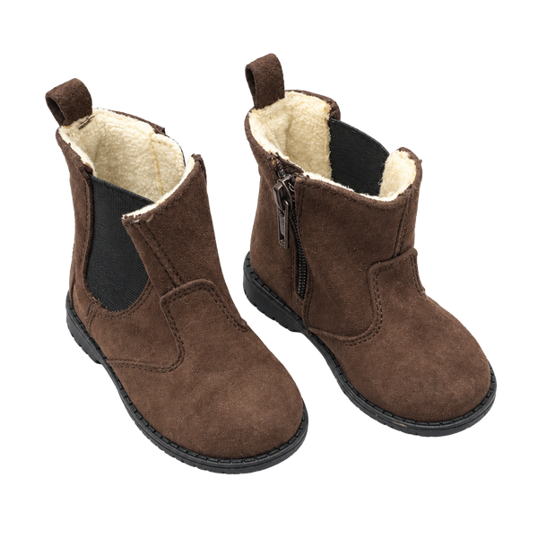 H&M Brown Faux Suede Fur Lined Toddler Boots Size 4-5