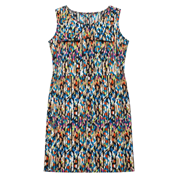 Attention Sleeveless Dress Size L Multicolor Geometric