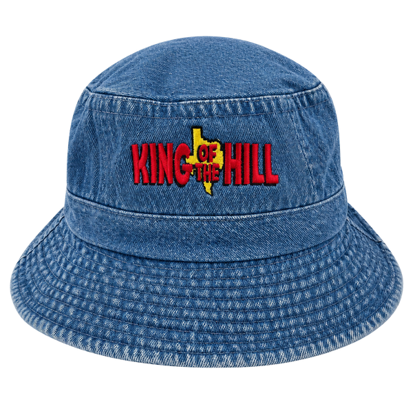 90s King Of The Hill XL Blue Denim Bucket Hat Fox Promo