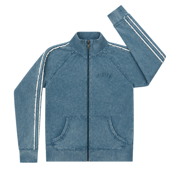 Steps Newyork Track Jacket Size L Blue Acid Wash