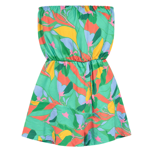 Pink Lily Abstract Leaf Playsuit Size XS Green Romper