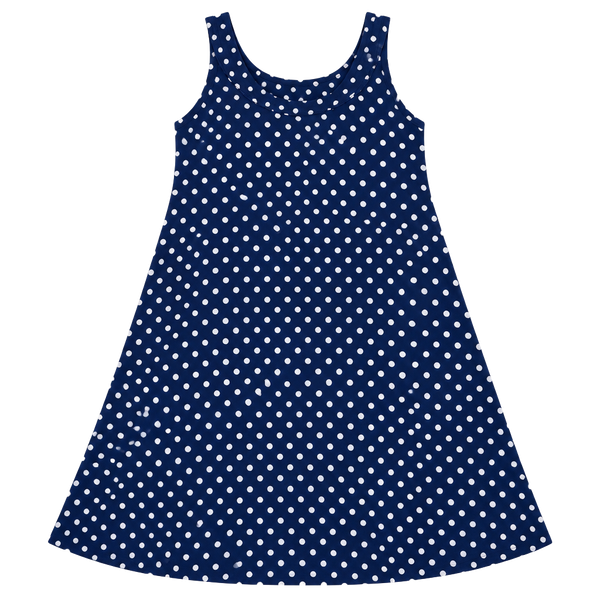 Unbranded Polka Dot Mini Dress Navy Blue White Sleeveless