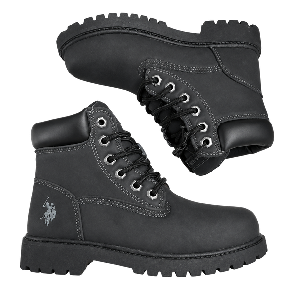 U.S. Polo Assn. Black Leather Work Boots