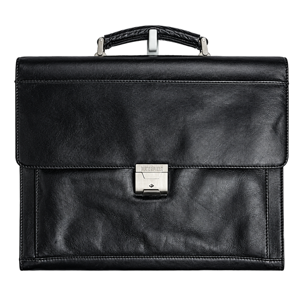 Kenneth Cole Midnight Black Leather Briefcase